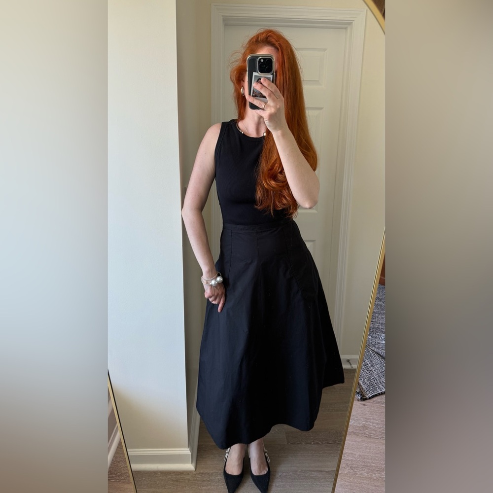 ZARA Black Sleeveless Midi Dress size S-M - excellent condition - Picture 6 of 7